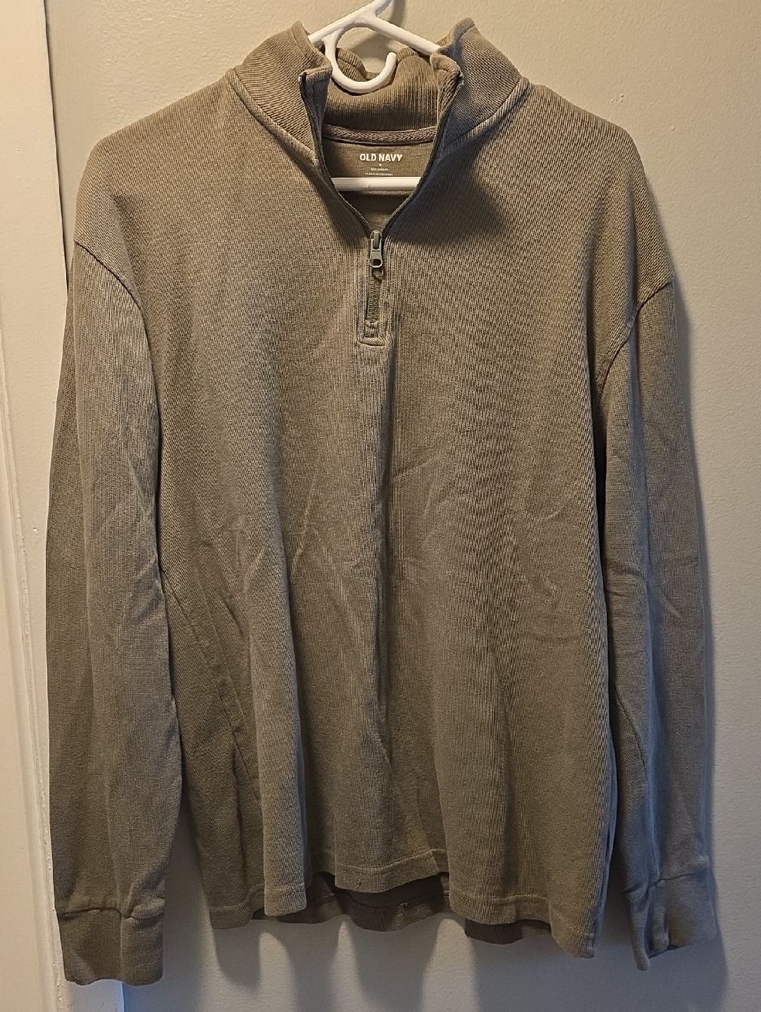 Old Navy Men's Olive Quarter Zip Pullover